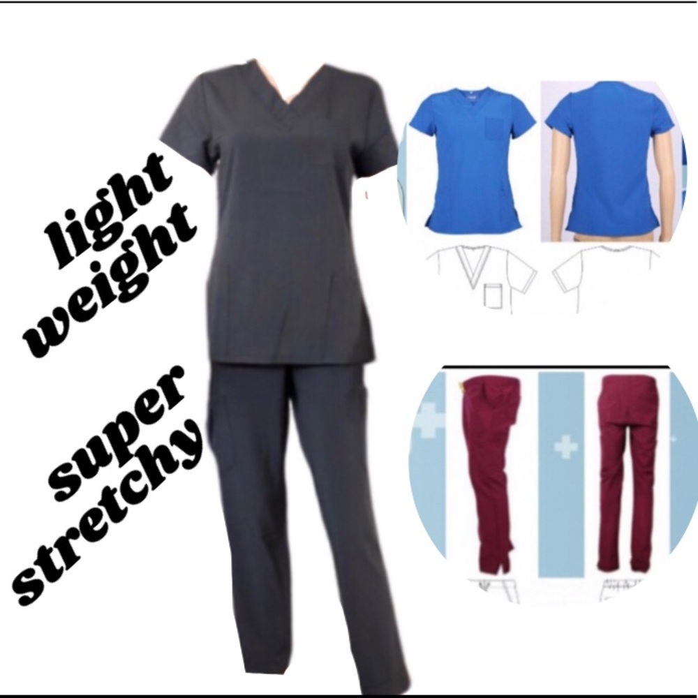 002 B/S Scrub Set Stretchable Black MEDIUM